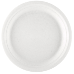 assiettes rondes bionic blanc - vaisselle biodégradable