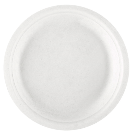 Assiettes rondes bionic blanc - vaisselle biodégradable