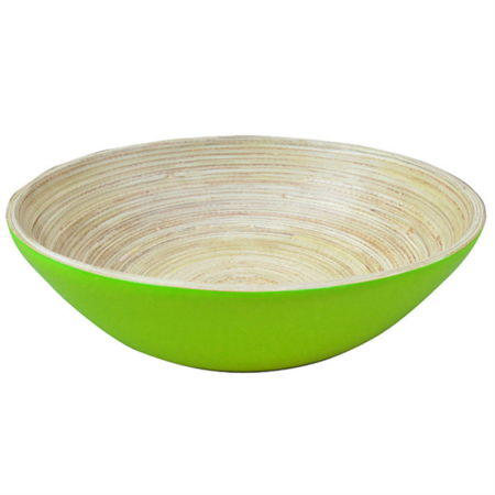 saladier en bambou 30cm vert- vaisselle biodégradable