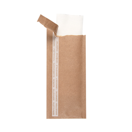 serviette blanche sous kraft - vaisselle biodégradable